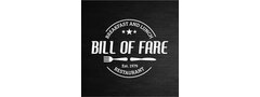 Bill of Fare